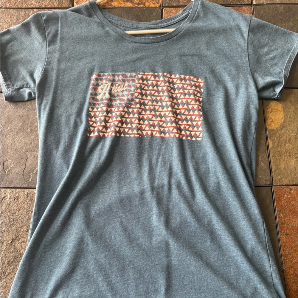 Ariat Heather Blue Crewneck Tee with Subtle White Logo Print